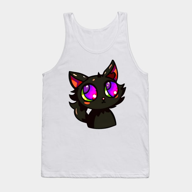 Black cat with purple eyes Tank Top by Meowsiful